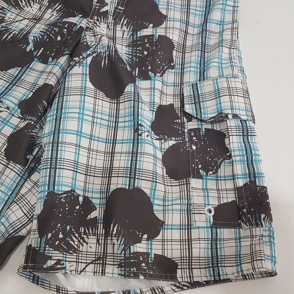 Mens Airwalk Swim Trunk Board Shorts Suit Plaid - Picture 8 of 12